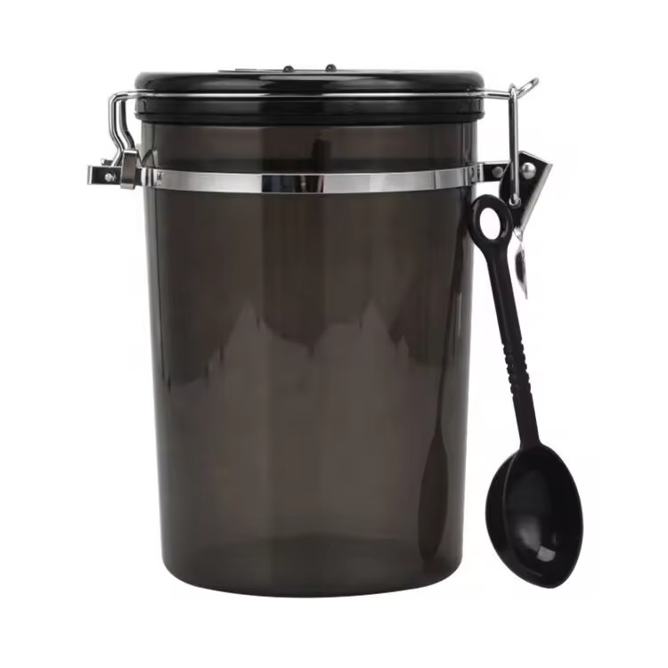 Clear Canister with Clamp Lid & Spoon — product information