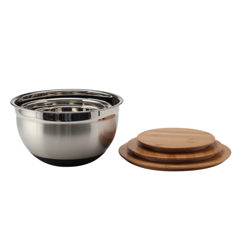 Mixing Bowls With Lids, Bowl Set With Wooden Lids, Set Of 3 — 2