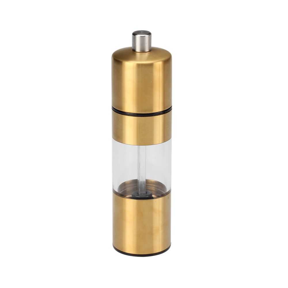 3 Pieces Salt And Pepper Mill, Manual Salt And Pepper Mill in Glass And Stainless Steel — 3