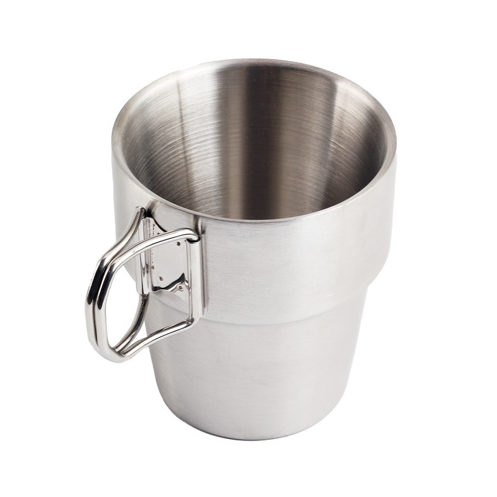 Stainless Steel Water Cup Mug With Foldable Handles — 3