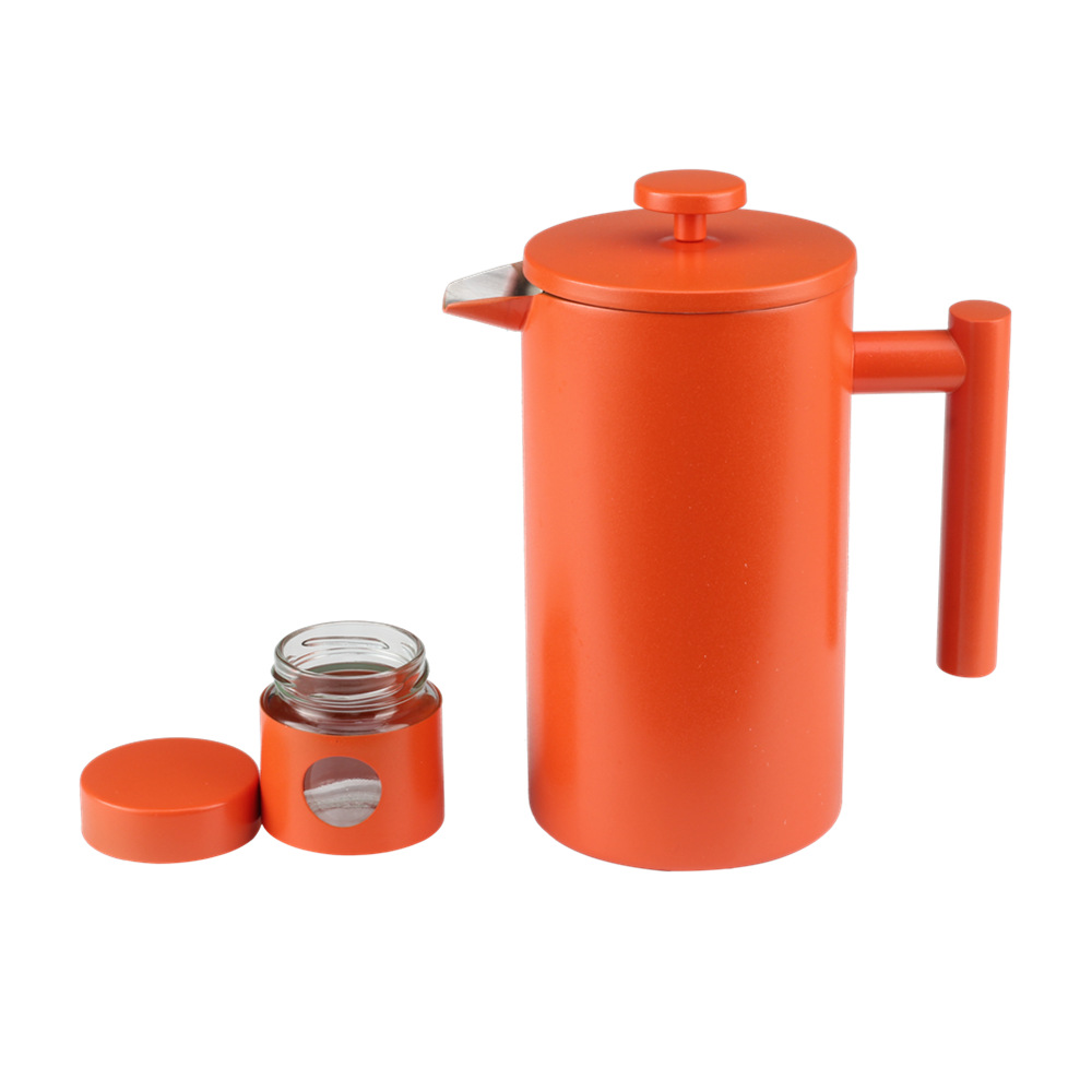 Double Walled Insulated Coffee & Tea Brewer Pot & Maker With Small Jar — product information