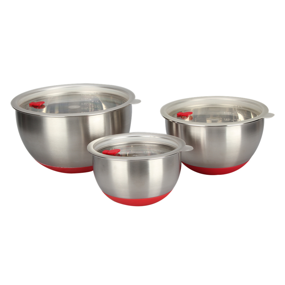 Silicone Base, Metal Mixing Bowl, Set Of 3 — 2