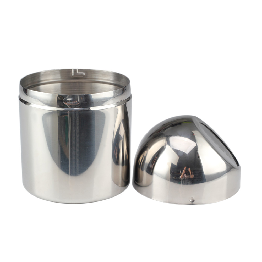 Stainless Steel Garbage Bin With Swing Lid, Small Countertop Trash Can for Home, Office, Kitchen — 4