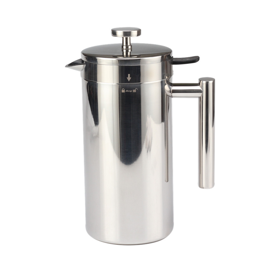 Stainless Steel Manual Coffee Makers for Home Office Or Camping,Silver