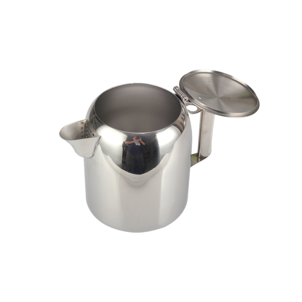 Double Walled Stainless Steel Teapot, Flip Up Kettle — product information