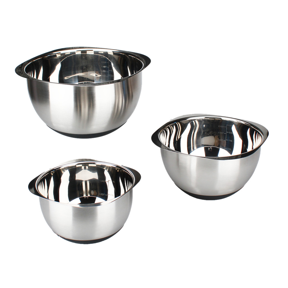 3pcs Square Mixing Bowls, Nested Bowls Kitchen Mixing