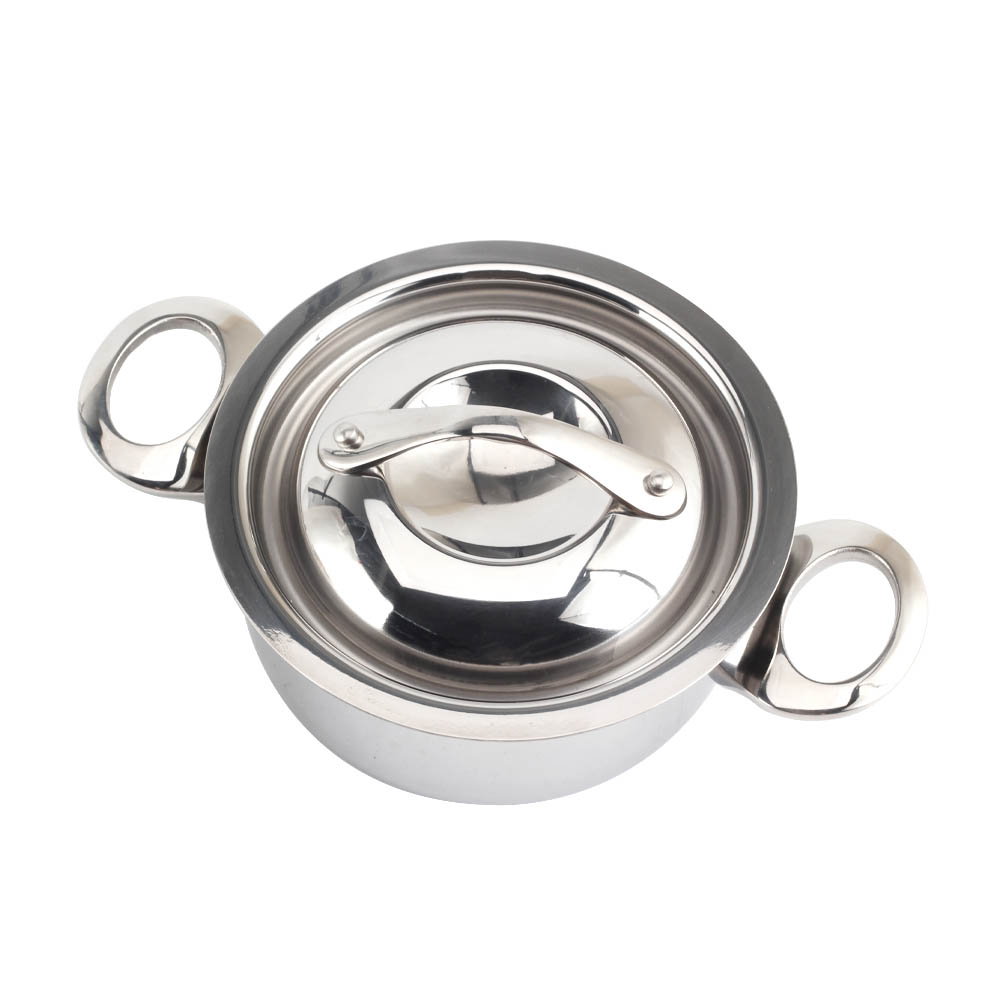 Silver Triply Mini Stainless Steel Sauce Pot With Cover — product information