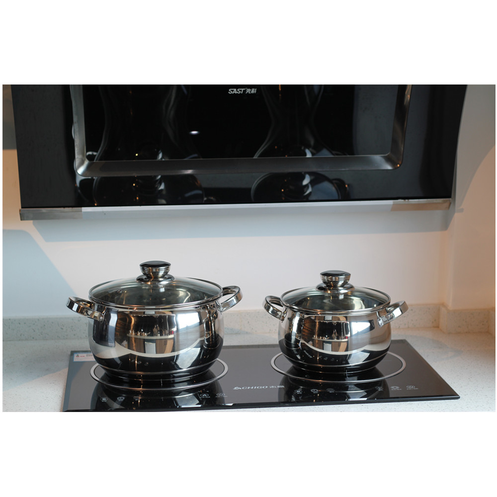 12pcs Stainless Steel Cookware Set With Glass Lid — product information