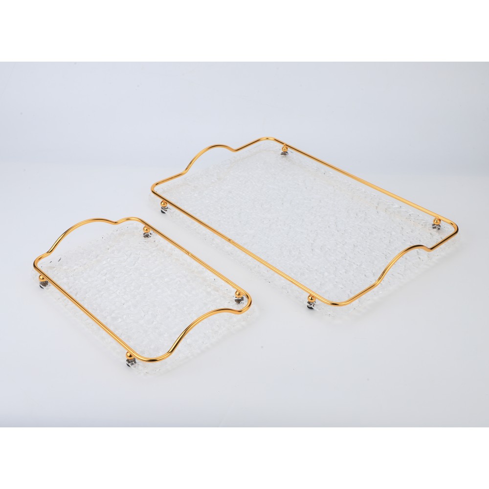 Metal Handle Acrylic Tray