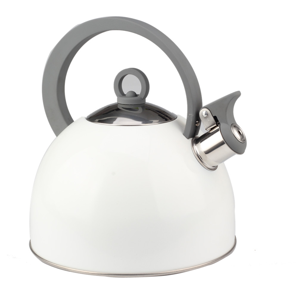 Classic Stainless Steel Whistling Tea Kettle (White) — product information