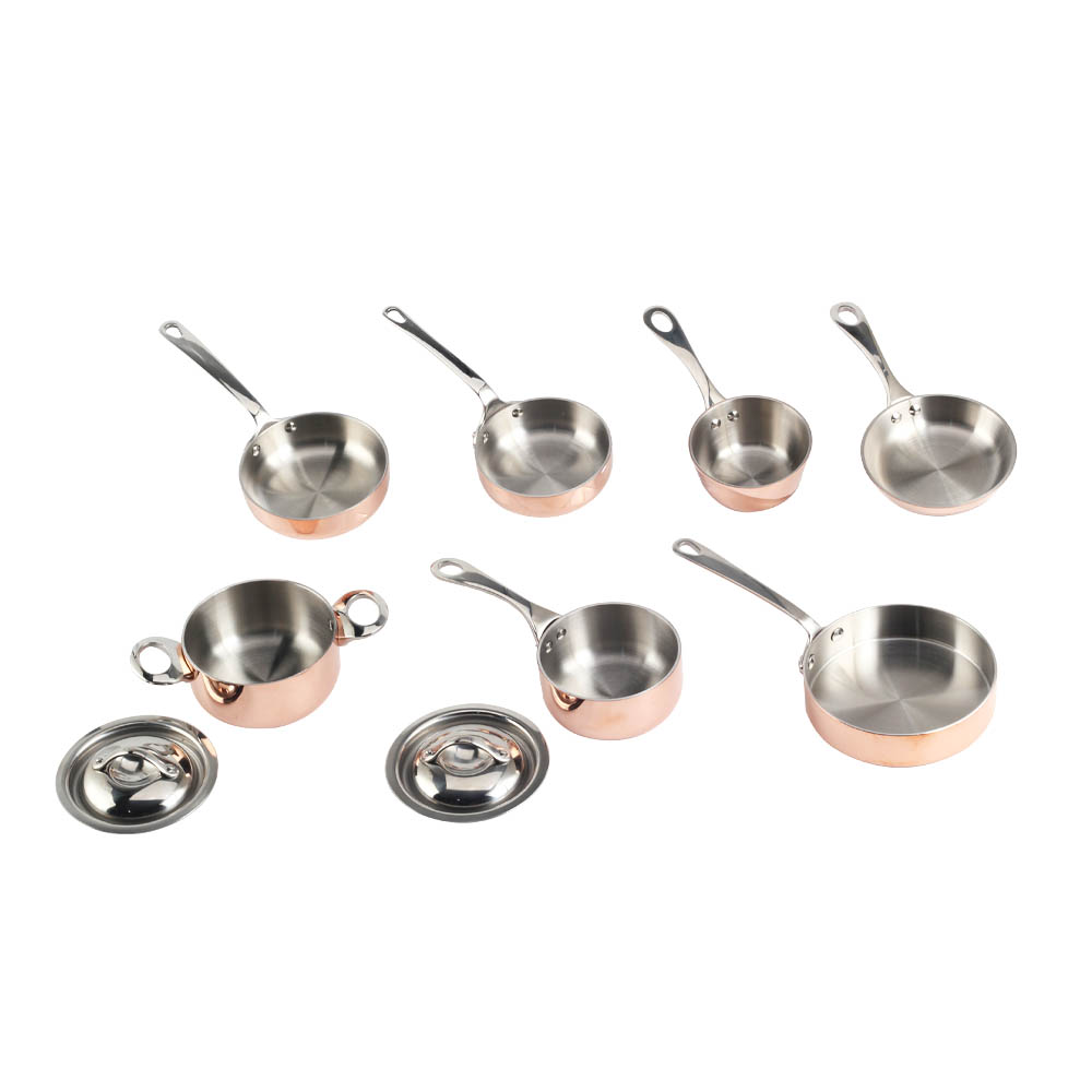 Rose Gold Stainless Steel Mini Sauce Pan And Pot Set — 3