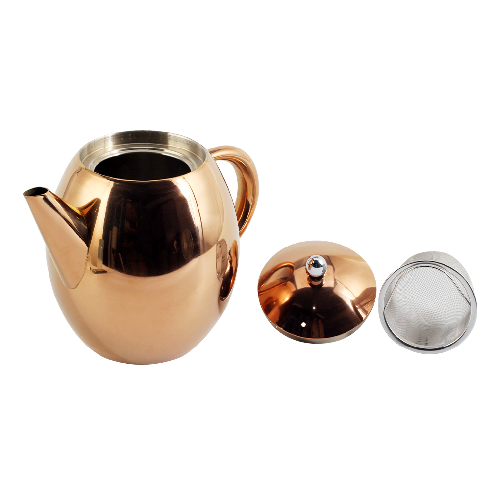 Double Walled Stainless Steel Teapot Coffee Pot — 5