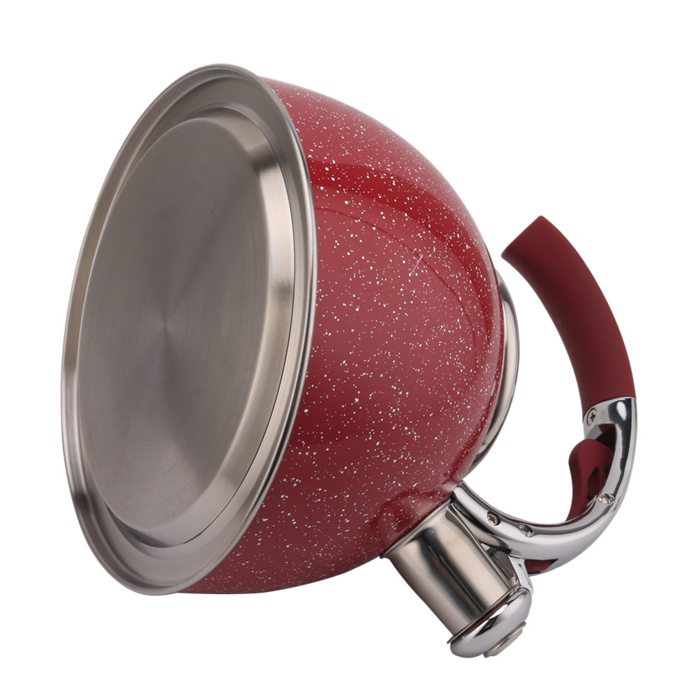 3 Litre Capacity Stainless Steel Whistling Tea Kettle-Red — 6