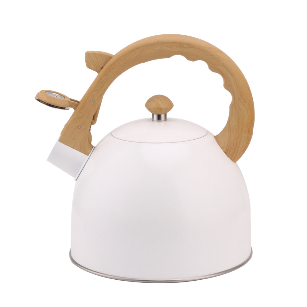 S/S Whistling Kettle - Wooden Handle-White — 3