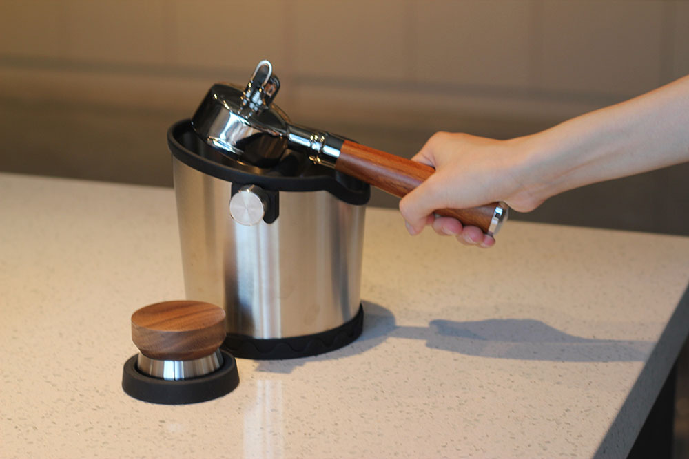 Wood Handle & Single Spout Portafilter for 2 Ears Coffee Machine — product information