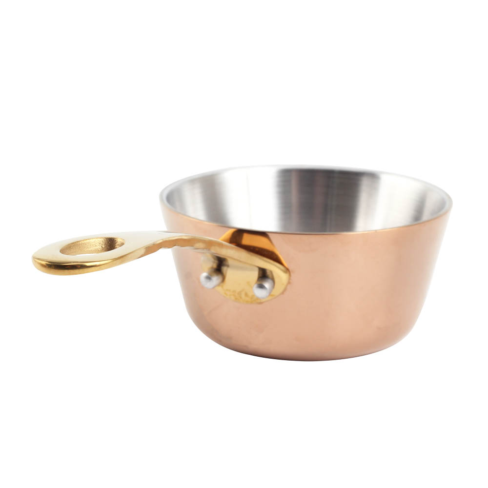 Tri-Ply Stainless Steel Mini Sauce Pan With Golden Handle — product information