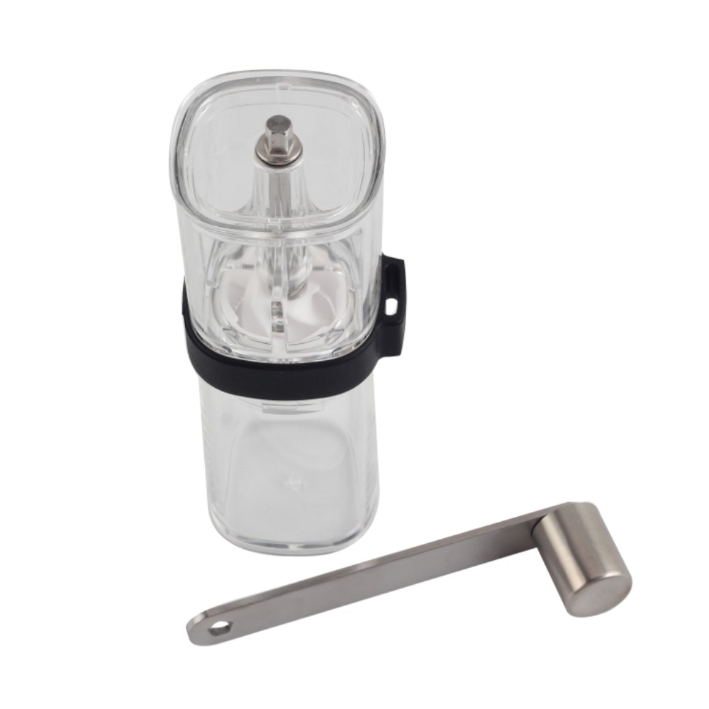 Plastic Clear Body Portable Coffee Grinder — product information