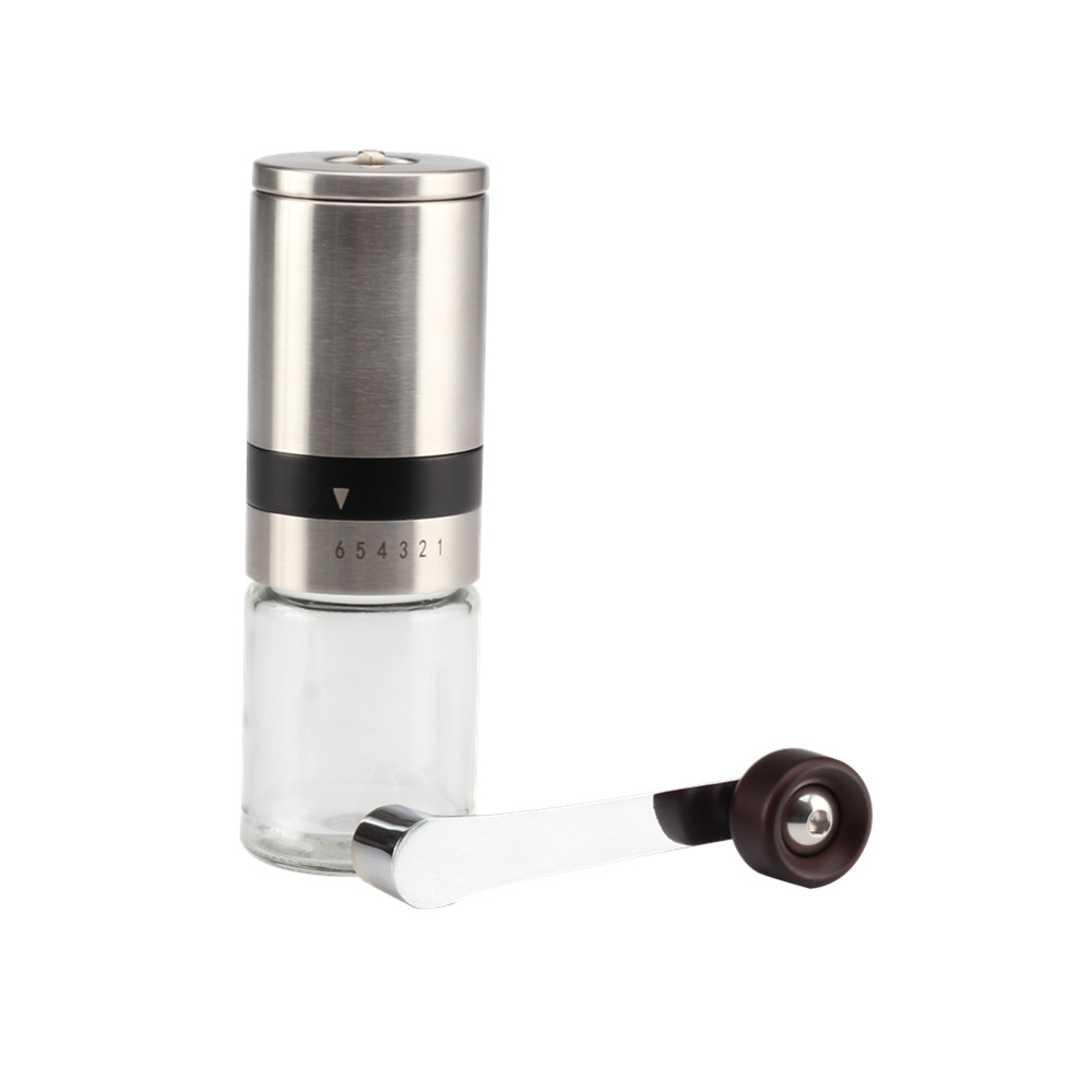 Hand Coffee Grinder 6 Adjustable Coarseness, Stainless Steel Mini Portable Coffee Machine Grinder — product information