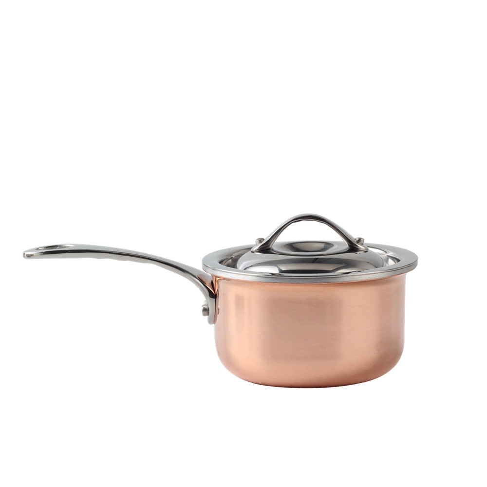 Tri-Ply Stainless Steel Mini Sauce Pot With Cover — 4