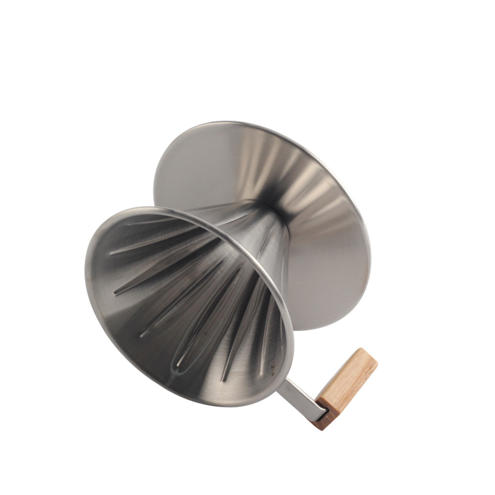 Wood Handle, Metal Reusable Drip Coffee Filter — product information