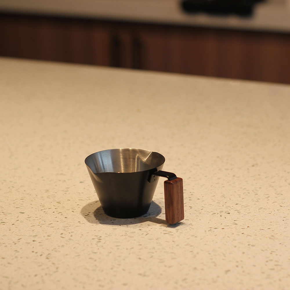 Double Spouts Stainless Steel Espresso Pouring Cup — product information