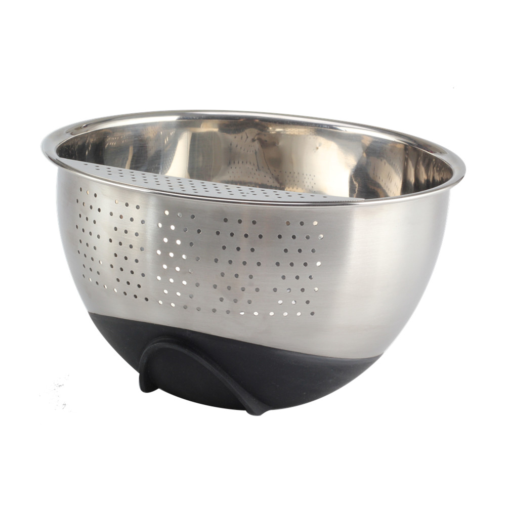 Rice Washer Strainer Bowl, Washing Bowl With Handle, Stainless Steel Colander — product information