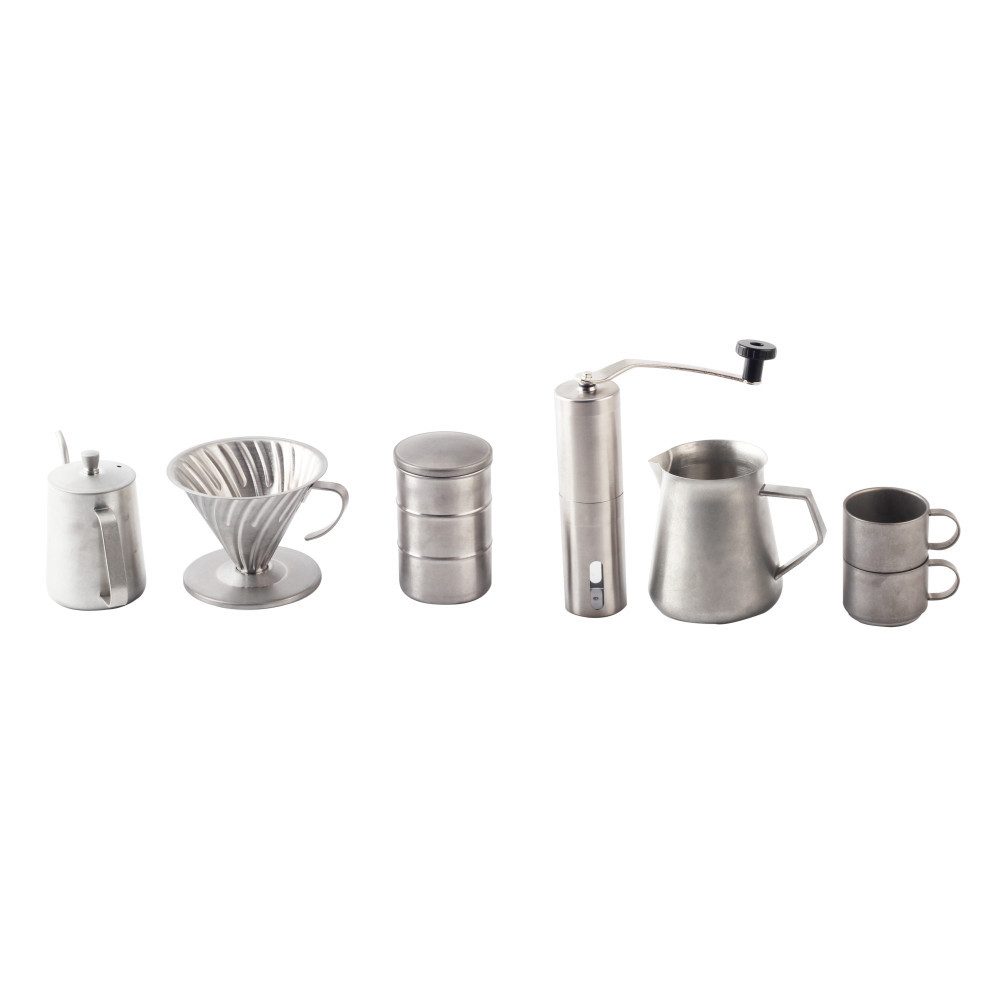 Pour Over Coffee Maker Set Includes Coffee Canister, Coffee Grinder & Coffee Dripper, Coffee Cup — 2