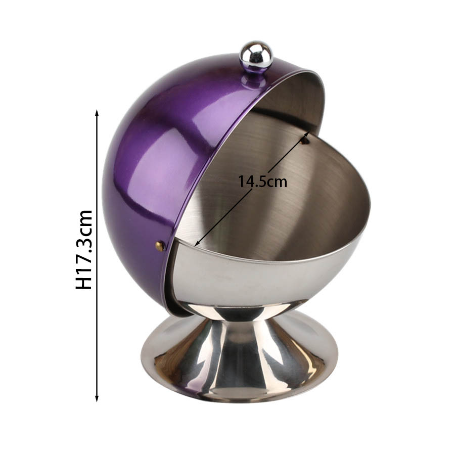 Stainless Steel Sugar Bowl With Roll Lid, Sugar Cube Holder — product information