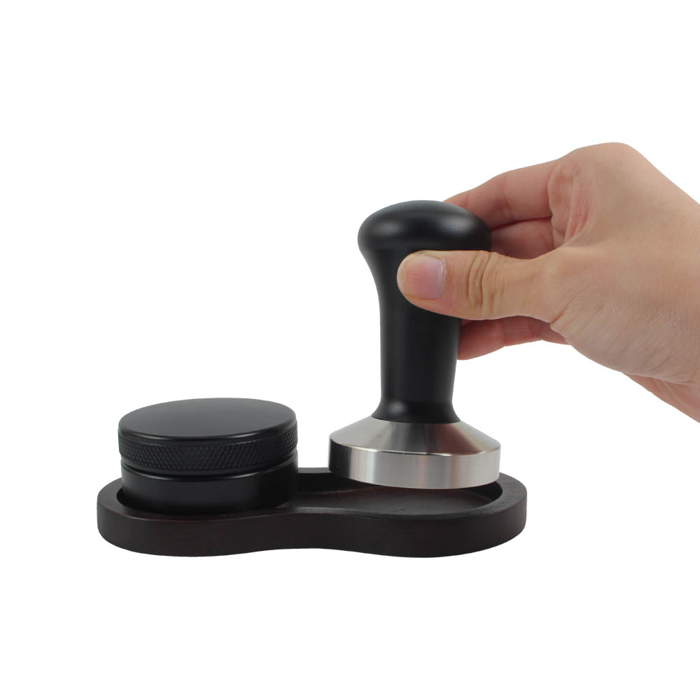 Walnut Coffee Tamper Holder, Coffee Portafilters Stand — product information
