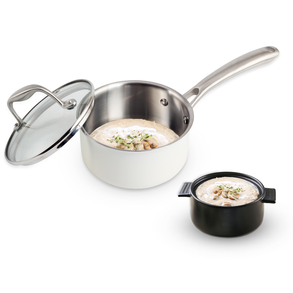 Stainless Steel Tri-ply Saucepan — product information