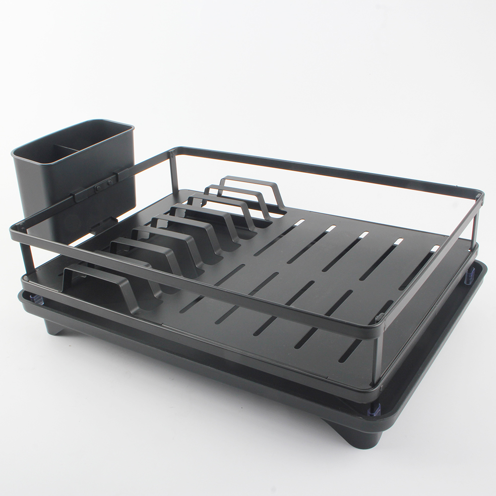 Dish Rack With Drainboard, Rustproof Dish Drainer With Utensil Holder for Sink — 6