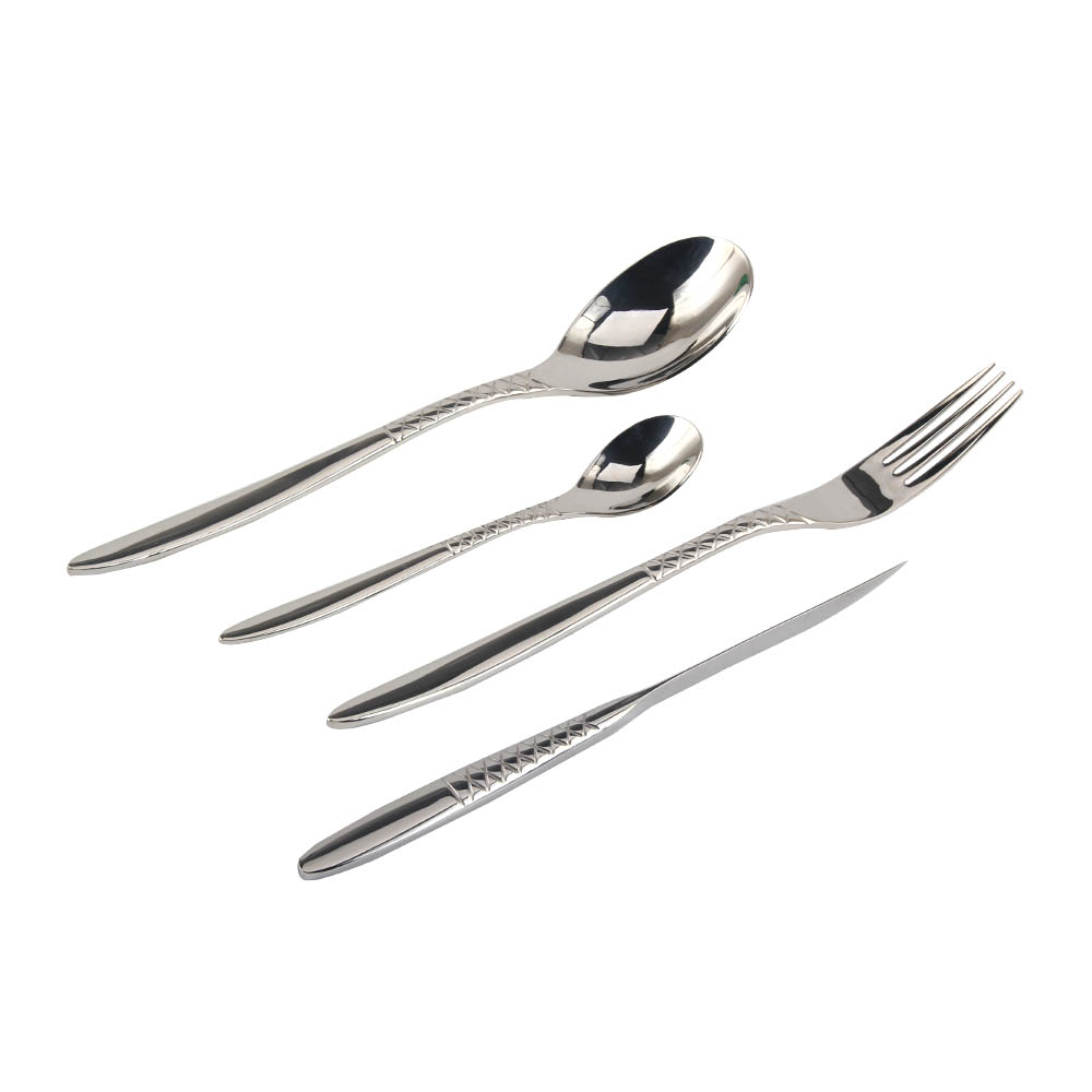 Stainless Steel Flatware Set, Mirror Polished Cutlery Set Utensil Set, Tableware Include Forks Spoons Knives for Home Restaurant, Beaded Handle — 6