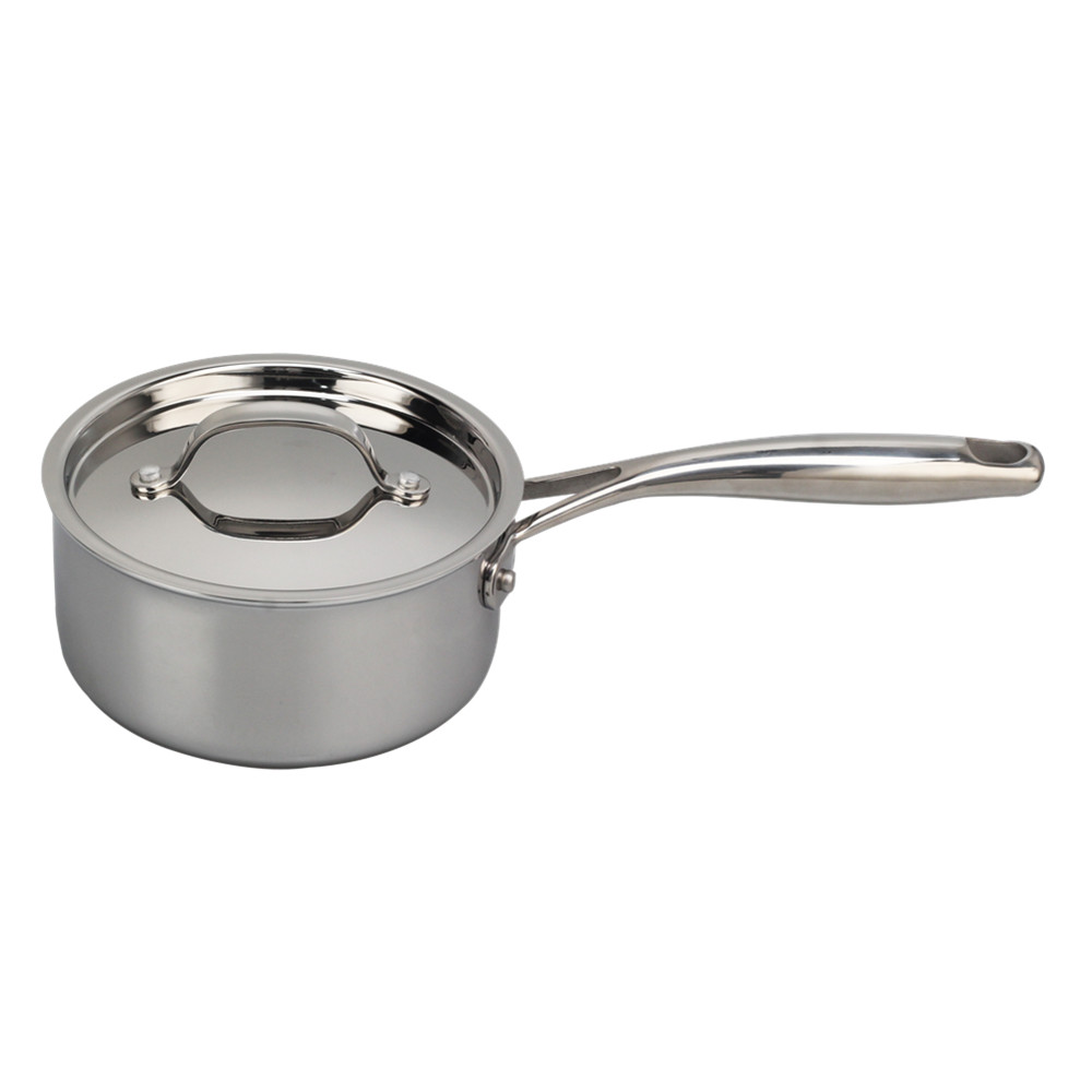 Whole-Clad Tri-Ply Stainless Steel Saucepan With Lid — product information