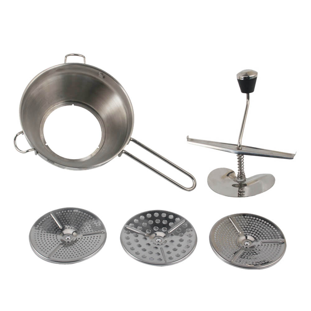 Stainless Steel Strainer With Different Sieve Inserts, Vegetable Mill — product information