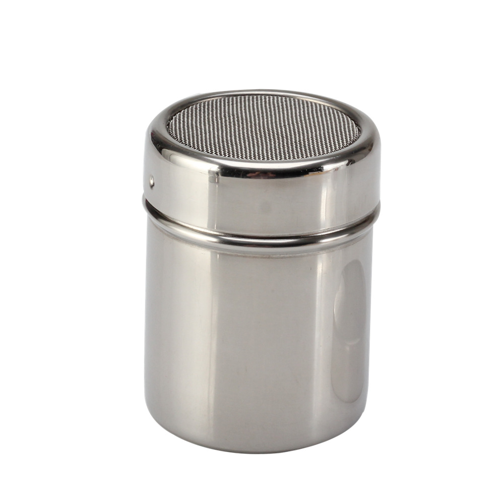 Stainless Steel Powder Shaker Mesh Chocolate Shaker Flour Coffee Sifter Jars — product information
