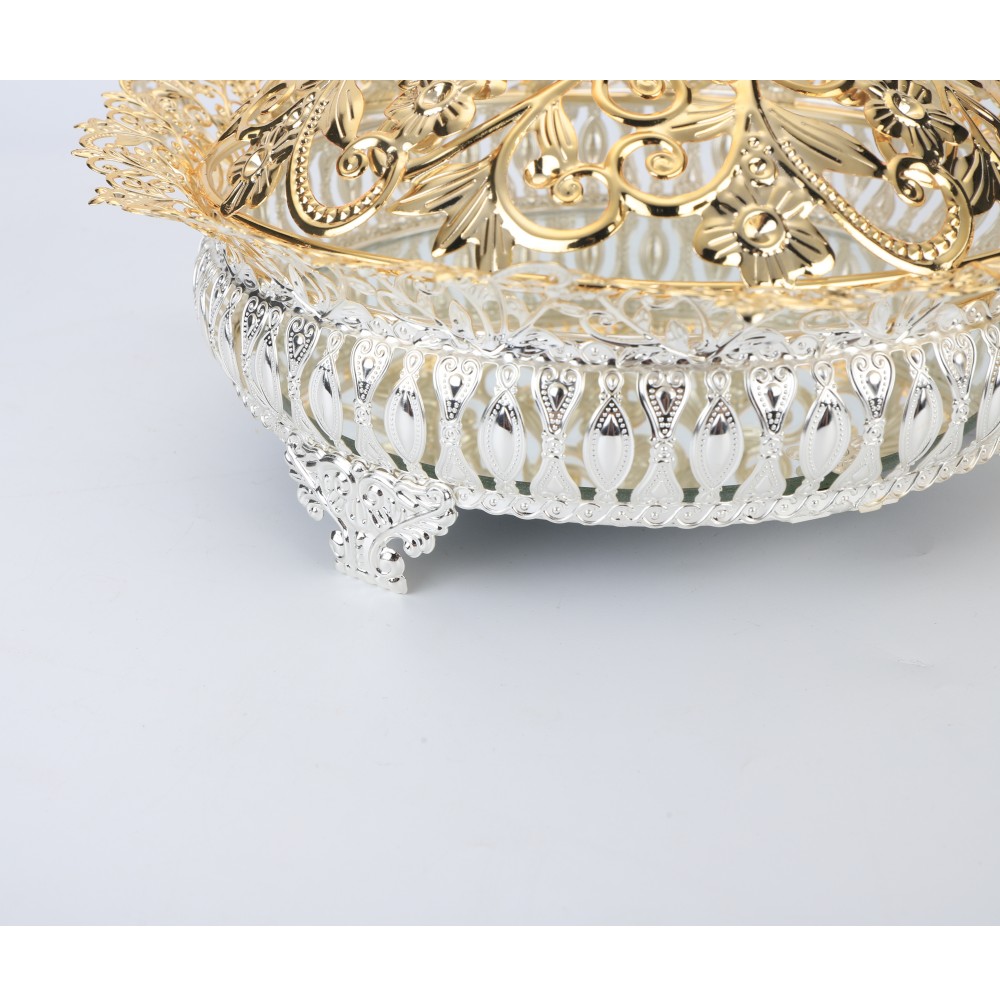 Two Ears Round Sugar Cup Lace Stone Grain Tray Large With Lid — 2