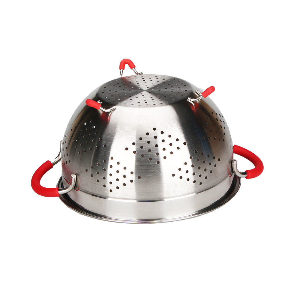 Stainless Steel Colander, Easy Grip Micro-Perforated Colander — 3