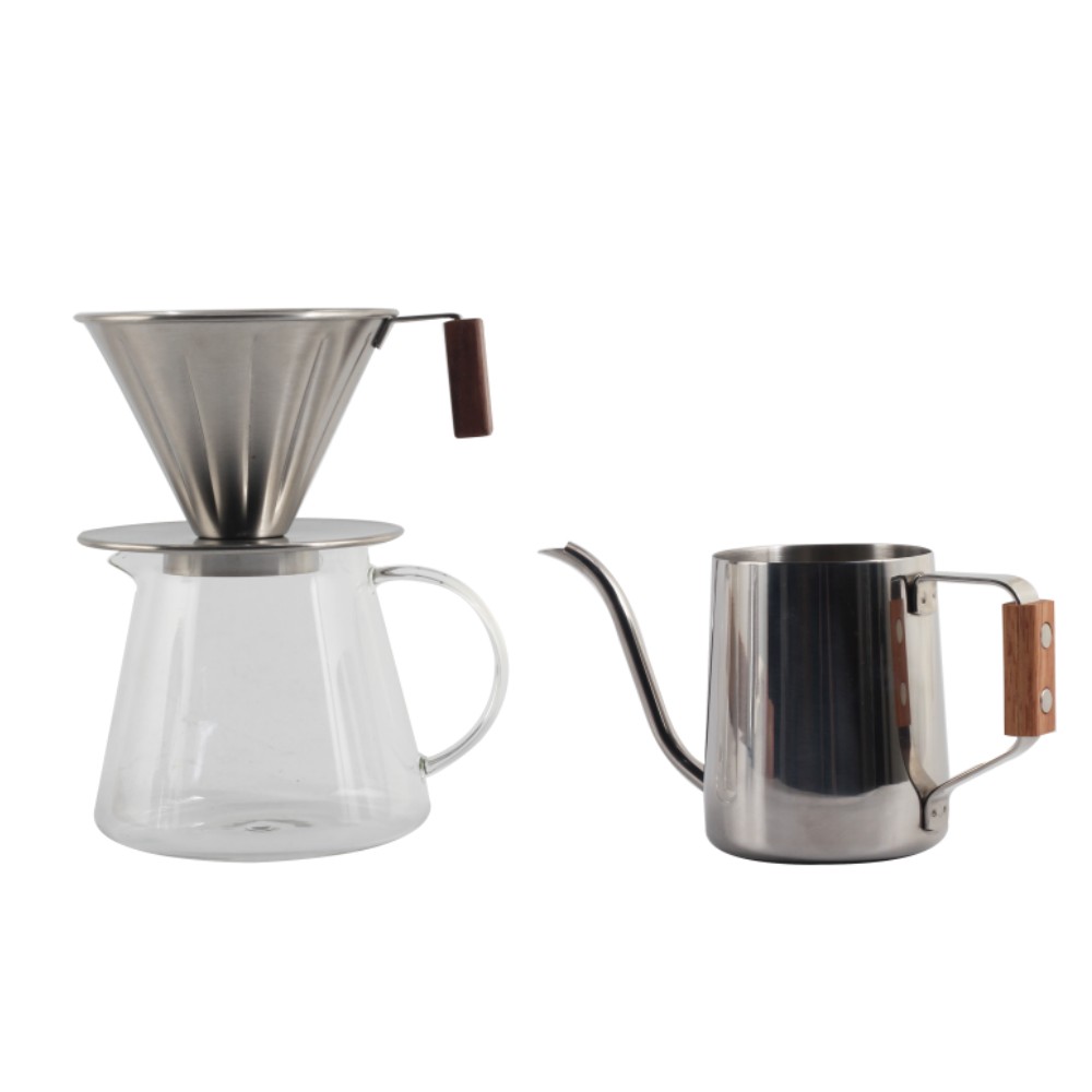 Stainless Steel Coffee Filter Cone Dripper Cup Set — product information