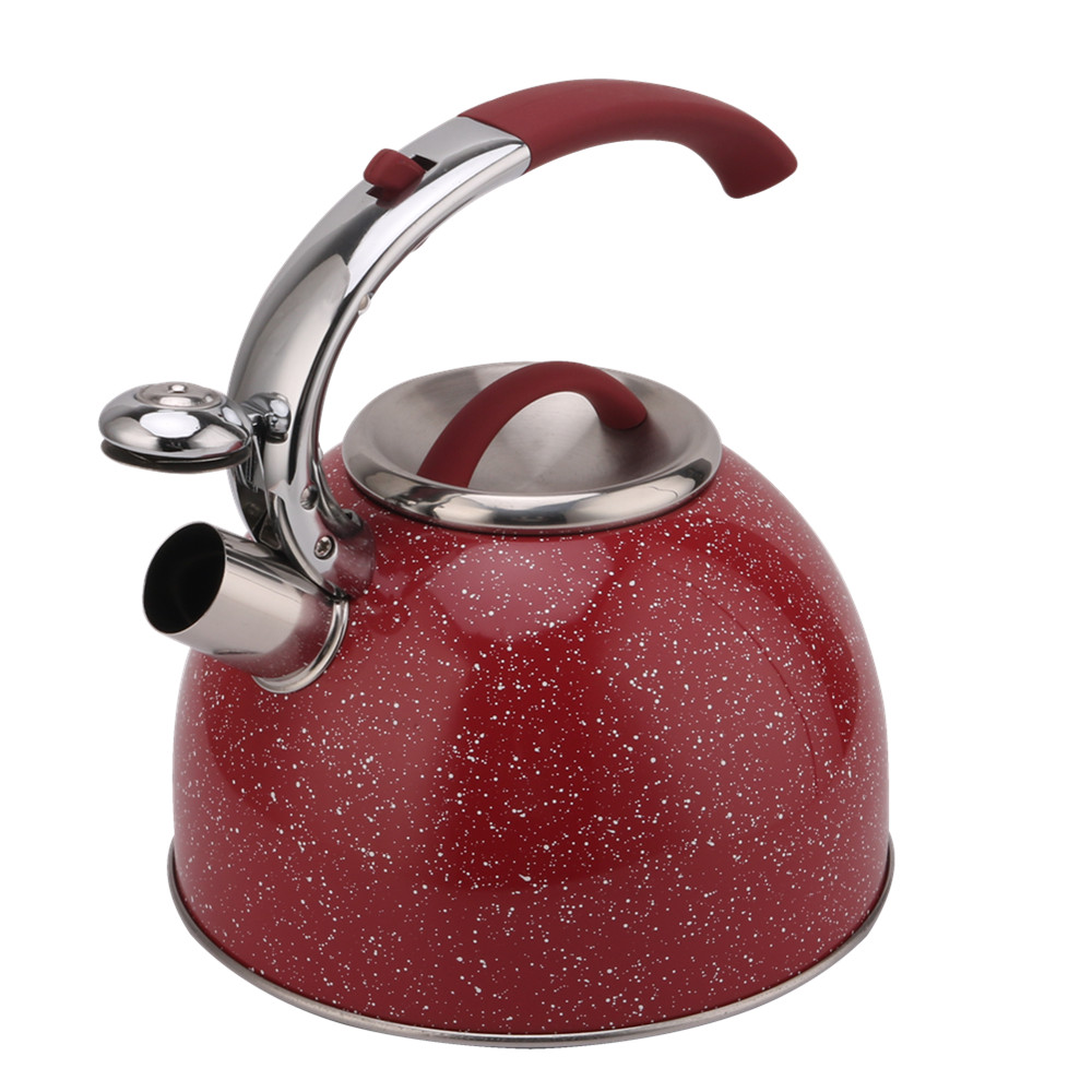 3 Litre Capacity Stainless Steel Whistling Tea Kettle-Red — 2