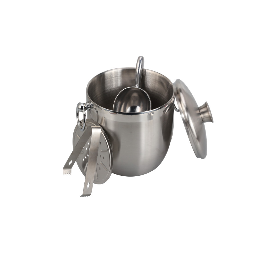 Stainless Steel Double Wall Ice Bucket, With Scoop — 2