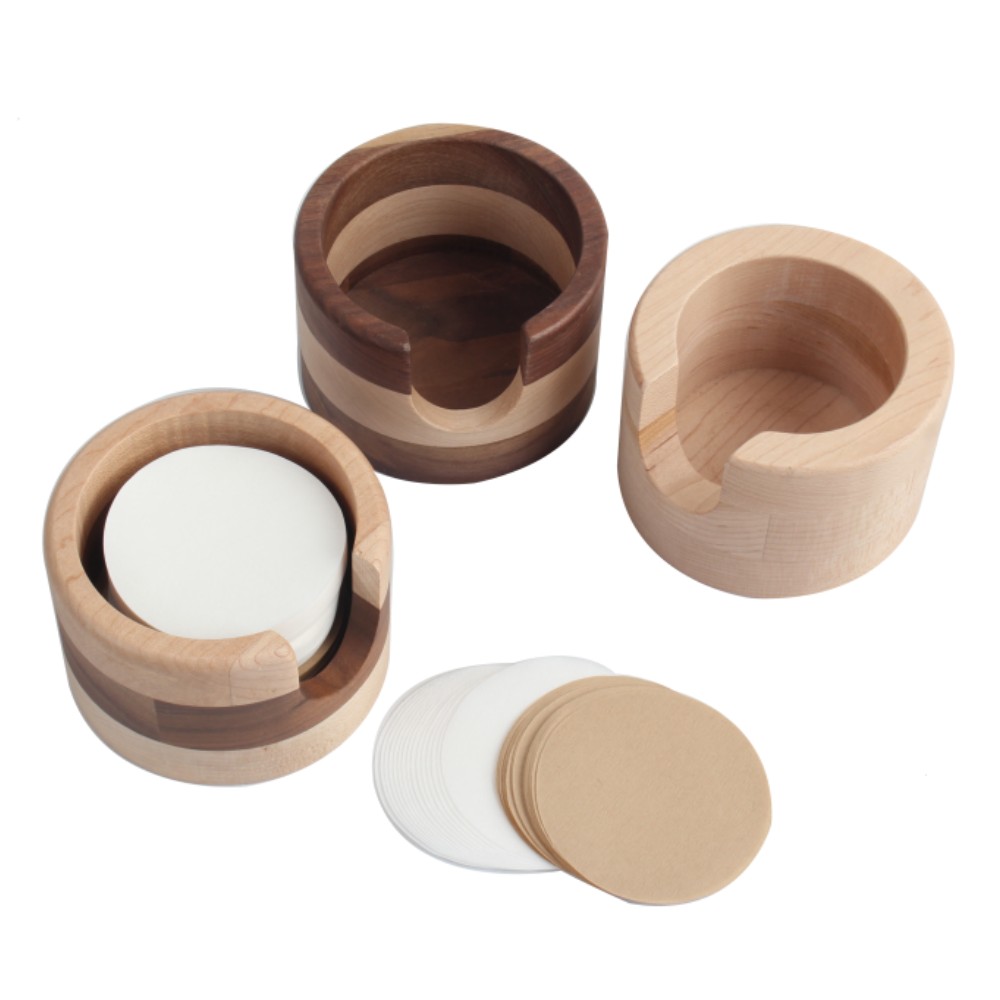 Coffee Tamping Station Wood Coffee Portafilter Tamping Stand
