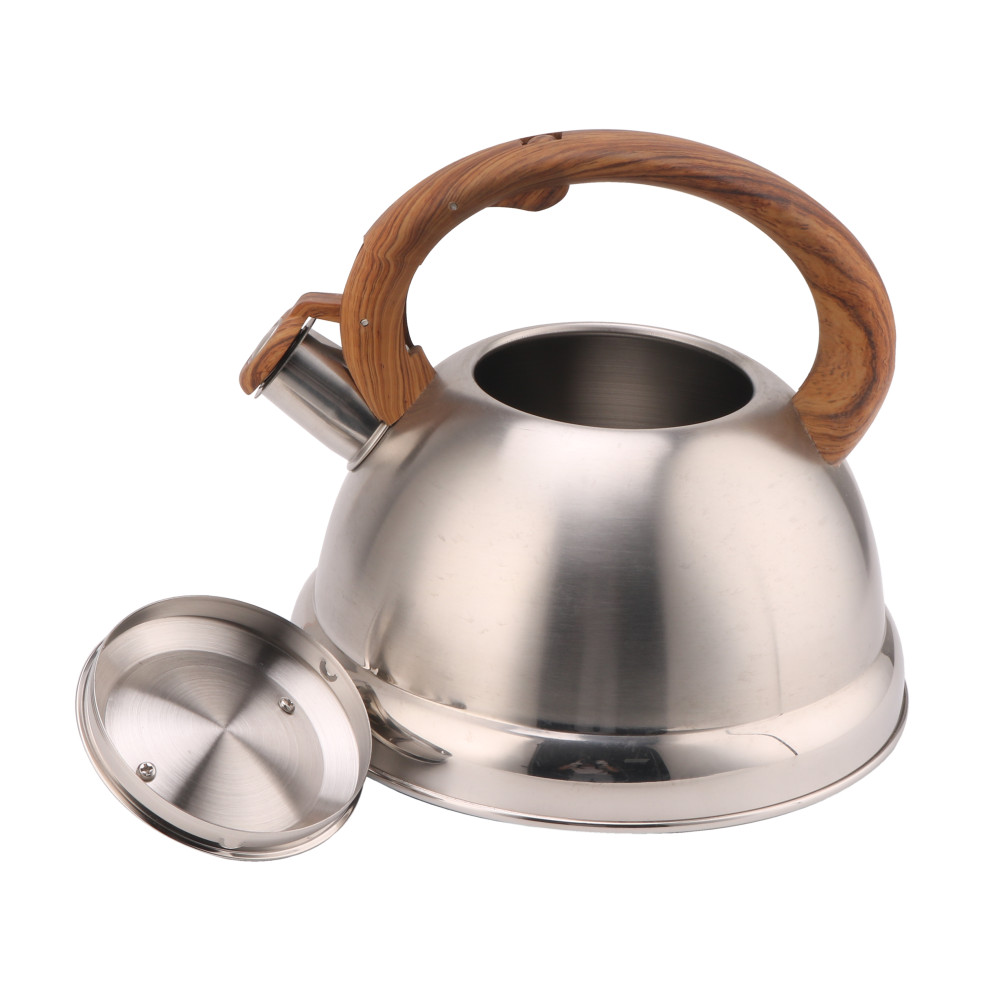 Stainless Steel Whistling Tea Kettle-Suitable for Many Hobs-Wooden Handle — product information