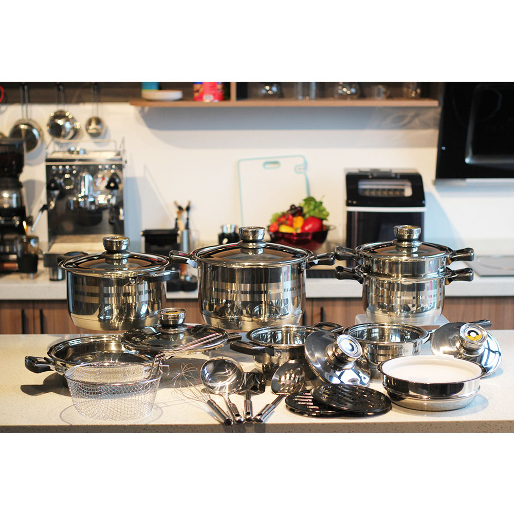 22pcs Stainless Steel Cookware Set — 6