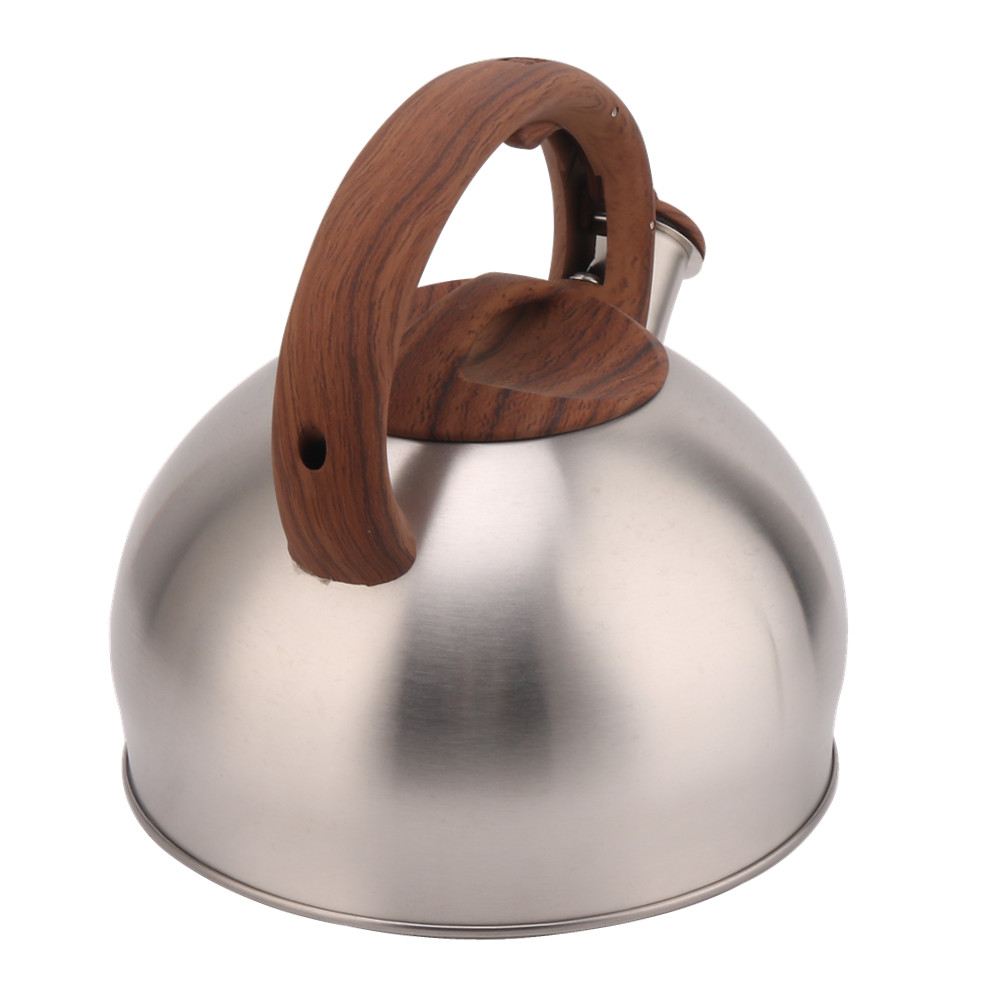 Kettle for Induction Hobs, Gas Hobs And Electric Hobs-Silver Colour With Wooden Handle — 3