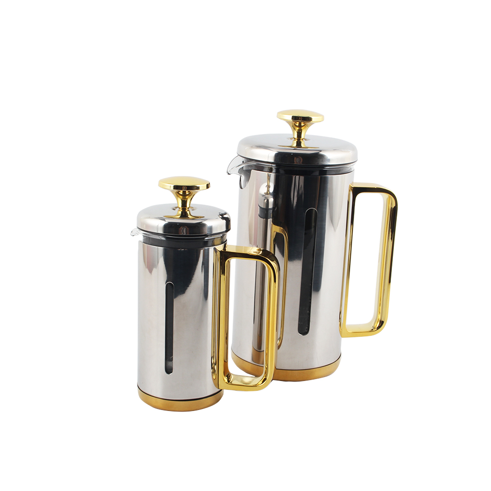 Heat Resistant Borosilicate Glass Caffettiere With Steel Plunger, Coffee Maker Press
