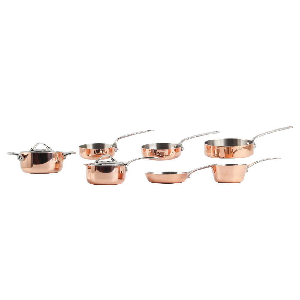 Rose Gold Stainless Steel Mini Sauce Pan And Pot Set — product information