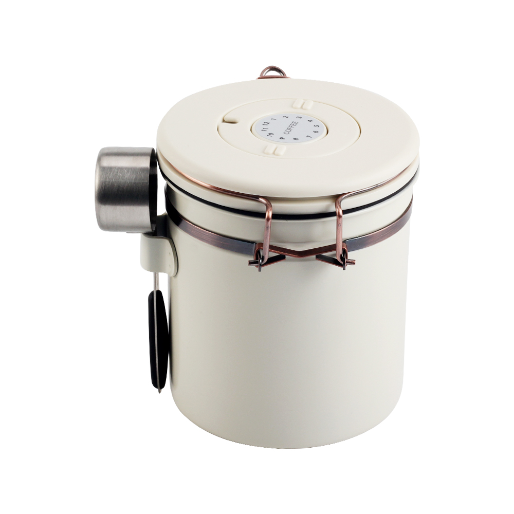 Coffee Canister With Date Track, Airtight Stainless Steel Kitchen Food Storage Container With Lids — product information