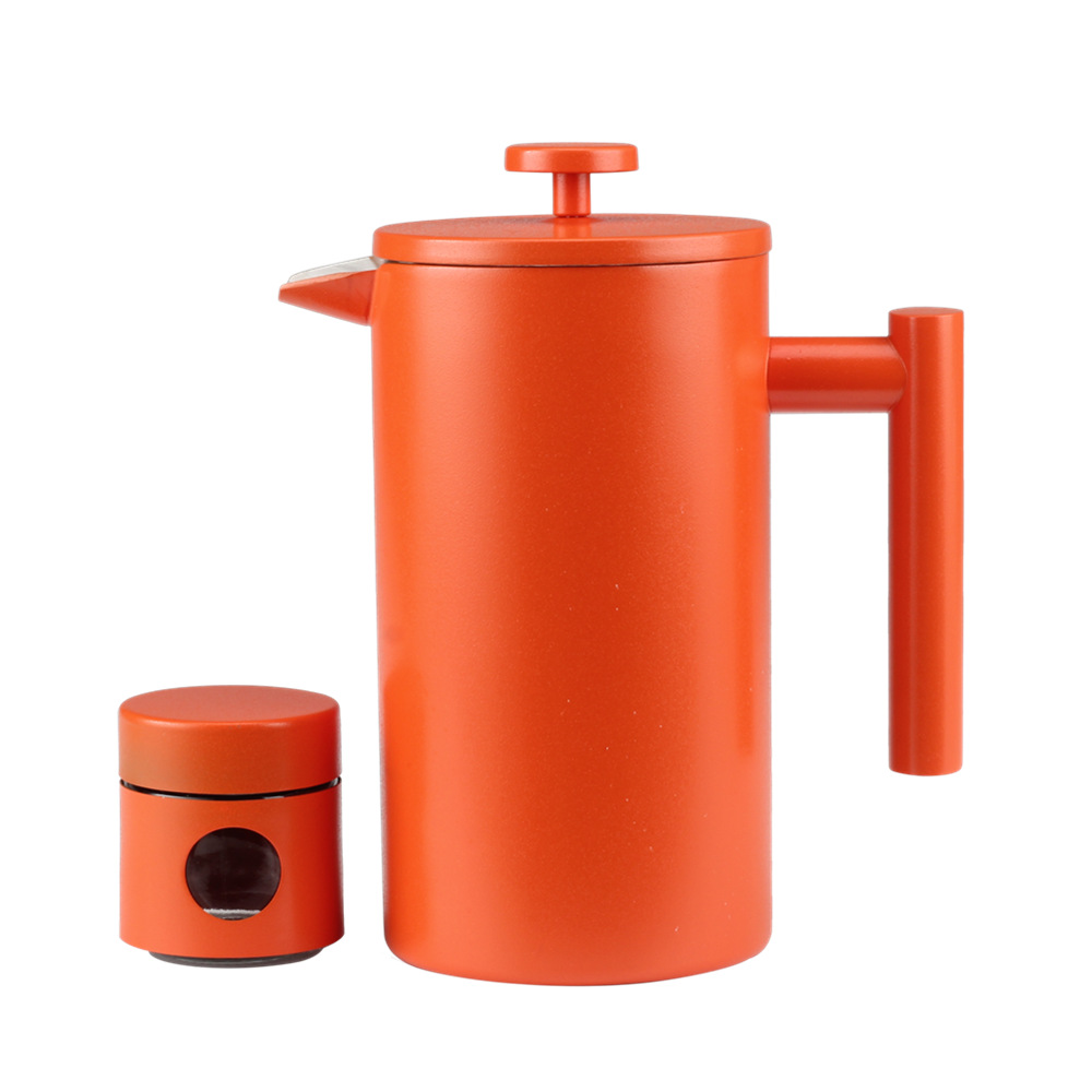 Double Walled Insulated Coffee & Tea Brewer Pot & Maker With Small Jar — 7