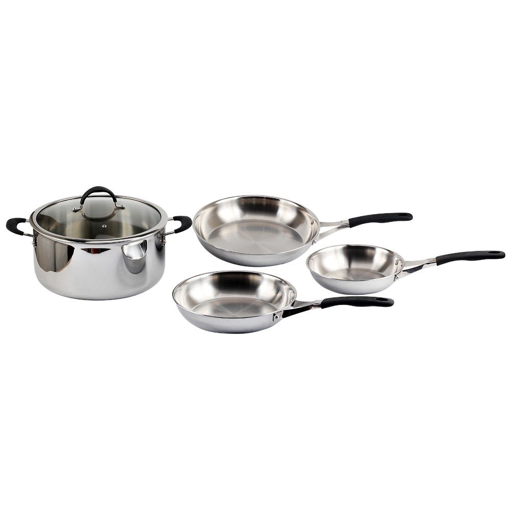 3 Ply Stainless Steel Cookware Set With Silicone Handle — product information