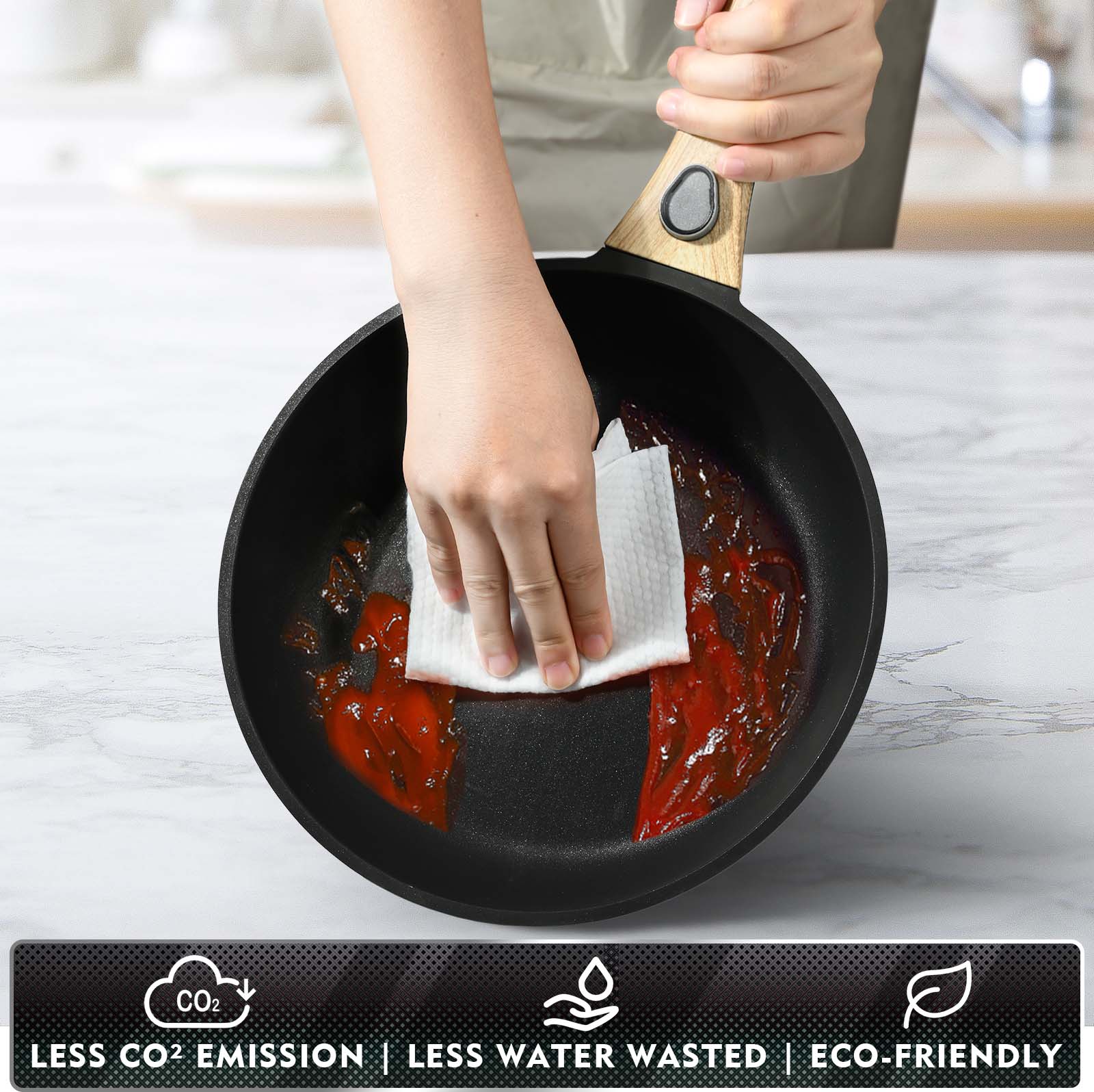 Nonstick Deep Frying Pan With Removable Handle — product information